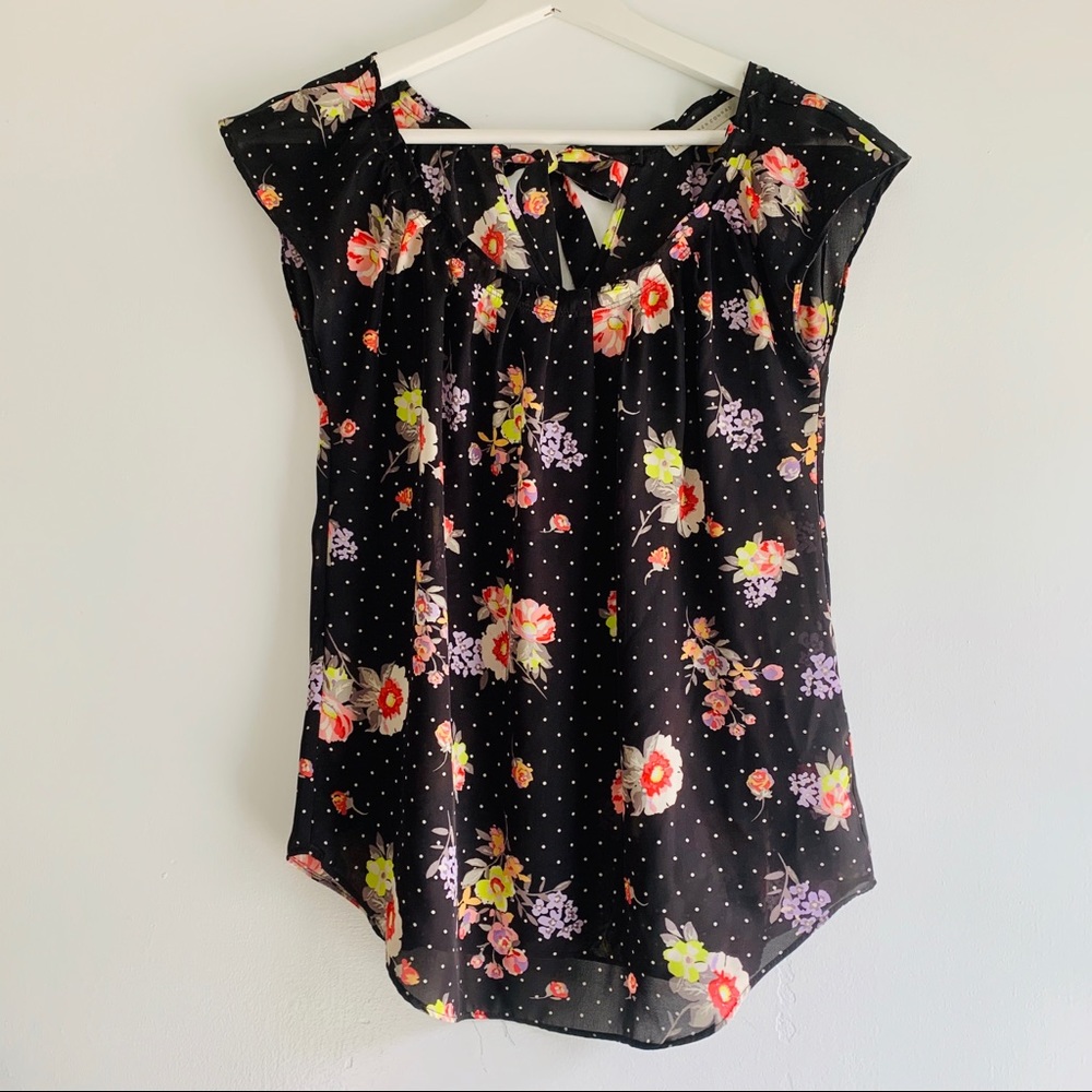 LC Polka Dot Floral Blouse